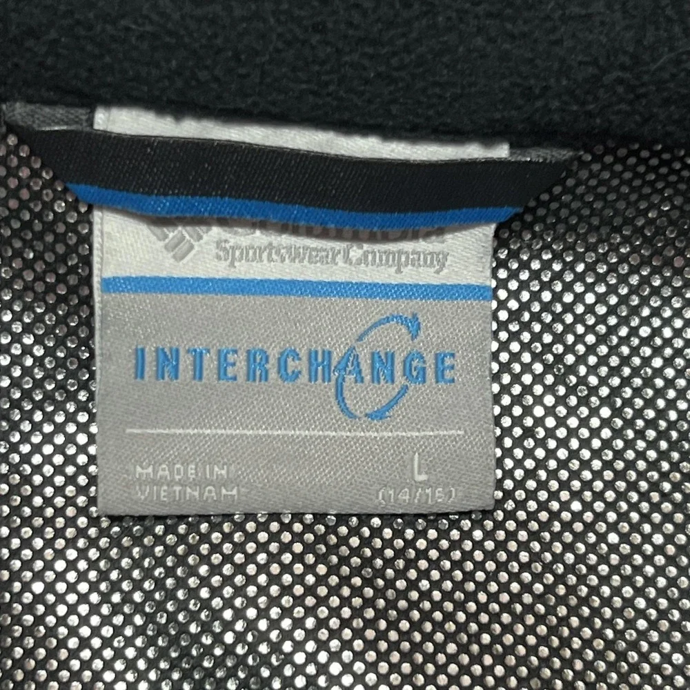 Columbia Jacket Youth Large 14/16 Black Gray Interchange Omni-Heat Hooded Winter